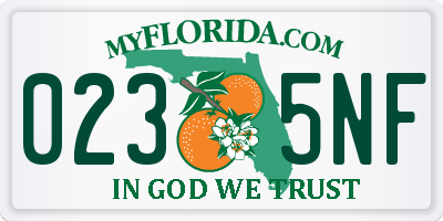 FL license plate 0235NF