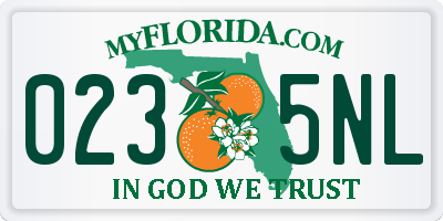 FL license plate 0235NL