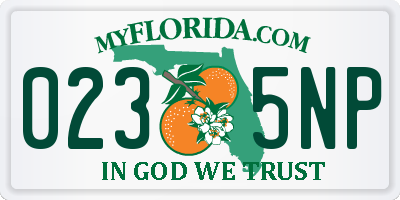FL license plate 0235NP