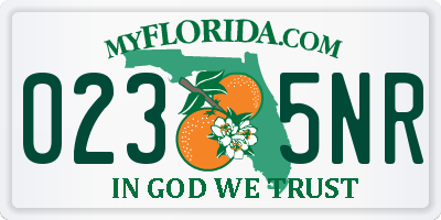 FL license plate 0235NR
