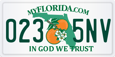 FL license plate 0235NV