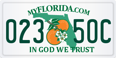 FL license plate 0235OC