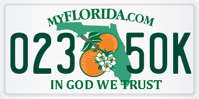 FL license plate 0235OK