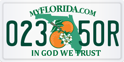 FL license plate 0235OR