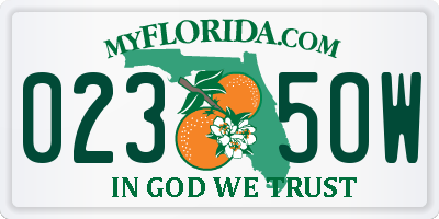 FL license plate 0235OW
