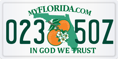 FL license plate 0235OZ