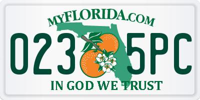 FL license plate 0235PC