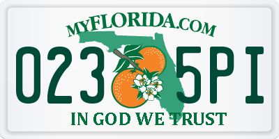 FL license plate 0235PI
