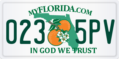 FL license plate 0235PV