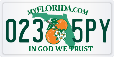 FL license plate 0235PY