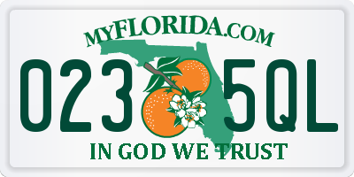 FL license plate 0235QL