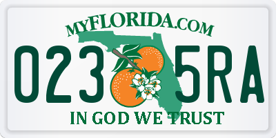 FL license plate 0235RA