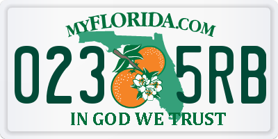 FL license plate 0235RB