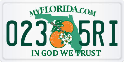 FL license plate 0235RI