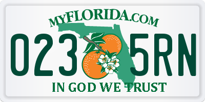 FL license plate 0235RN