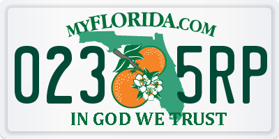 FL license plate 0235RP