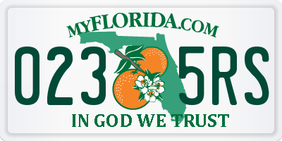 FL license plate 0235RS