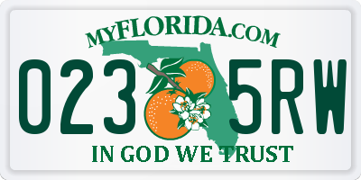 FL license plate 0235RW