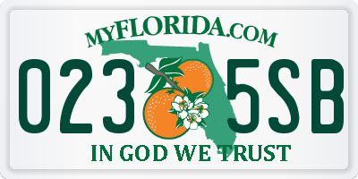 FL license plate 0235SB