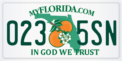 FL license plate 0235SN
