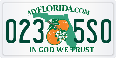 FL license plate 0235SO