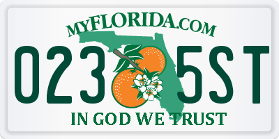 FL license plate 0235ST