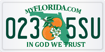 FL license plate 0235SU