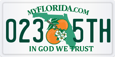 FL license plate 0235TH