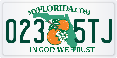 FL license plate 0235TJ