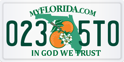 FL license plate 0235TO