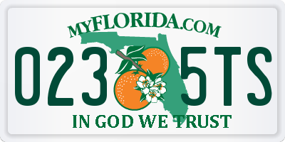 FL license plate 0235TS
