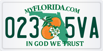 FL license plate 0235VA
