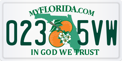 FL license plate 0235VW