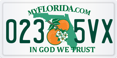 FL license plate 0235VX