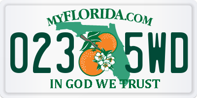 FL license plate 0235WD
