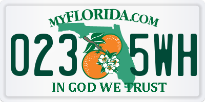 FL license plate 0235WH