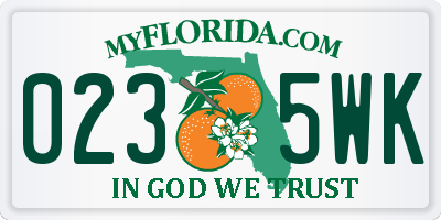 FL license plate 0235WK