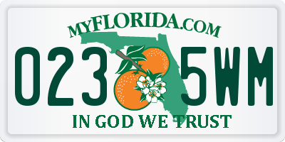 FL license plate 0235WM