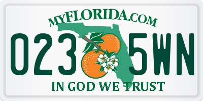 FL license plate 0235WN