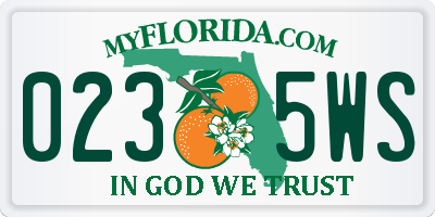 FL license plate 0235WS