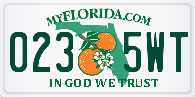FL license plate 0235WT