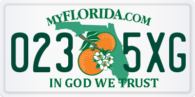 FL license plate 0235XG