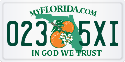 FL license plate 0235XI