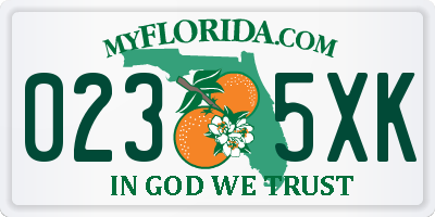 FL license plate 0235XK