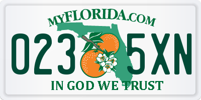 FL license plate 0235XN