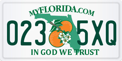 FL license plate 0235XQ