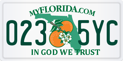 FL license plate 0235YC