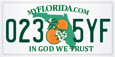 FL license plate 0235YF