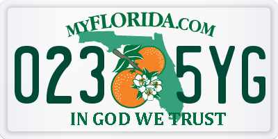 FL license plate 0235YG