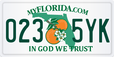FL license plate 0235YK